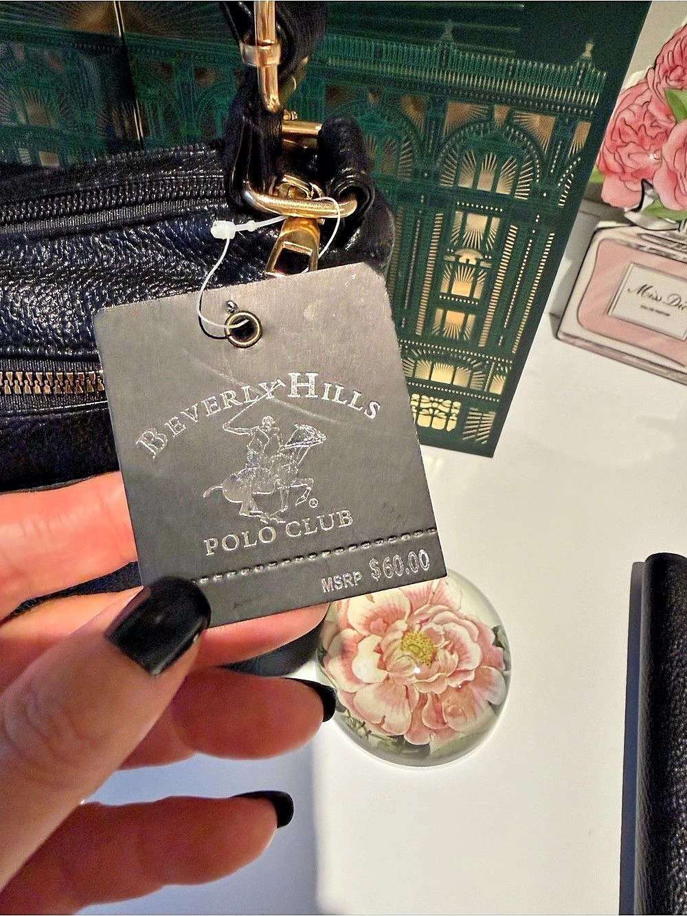 Beverly Hills Polo Club sleek Black and Gold Crossbody Bag NWT GORGE! - Picture 5 of 12